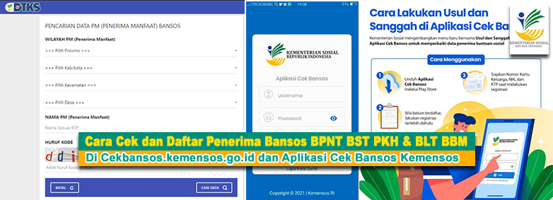 Cara Cek dan Daftar Penerima Bansos BPNT BST PKH & BLT BBM di Cekbansos.kemensos.go.id